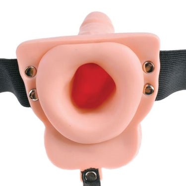 Imbracatura elastica ricaricabile con dildo realistico e vibrazioni intense